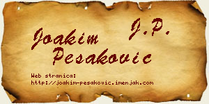 Joakim Pešaković vizit kartica